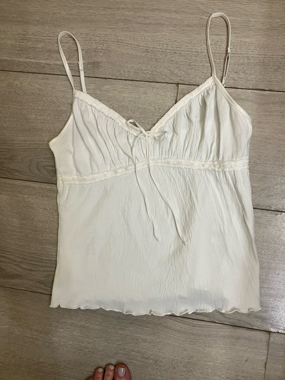 Women's Ivory Spaghetti Strap Camisole Top